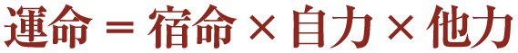 『運命＝宿命×自力×他力』